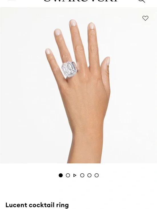 New Swarovski Lucent Cocktail Ring Octagon Cut Clear Crystal w/ Box - Picture 10 of 10